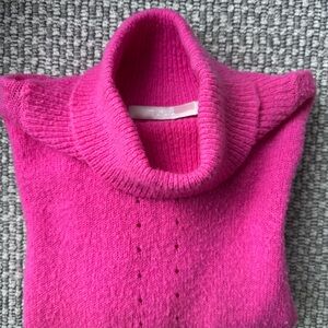 Cozy Pink Cowl Neck Sweater with Relaxed Fit